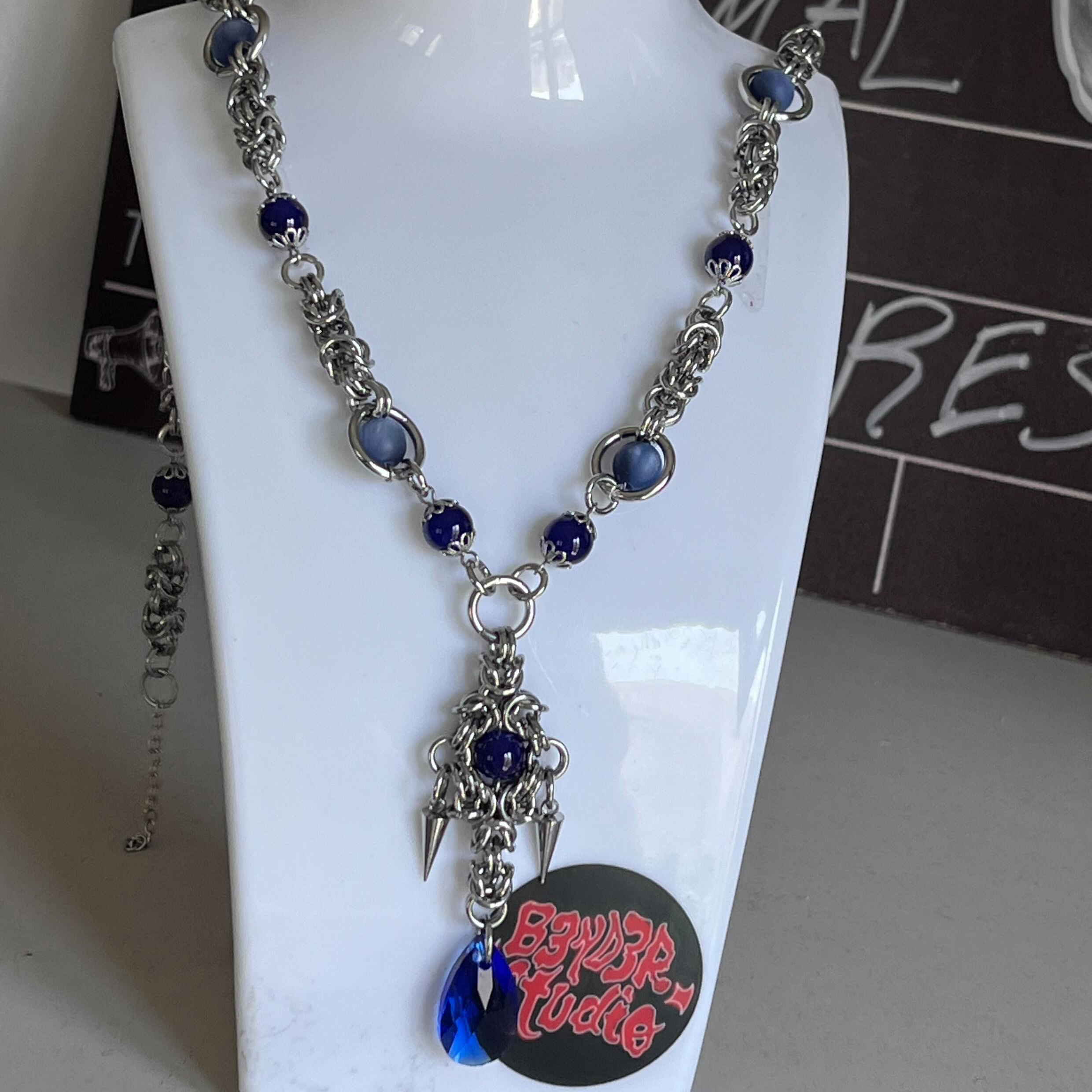 B3ND3R STUDIO necklace with blue stone